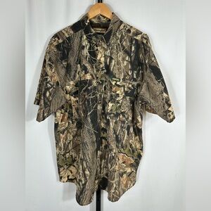 Remington Mossy Oak Camo Short Sleeve Button Up Shirt Men’s XL